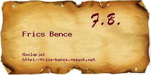 Frics Bence névjegykártya