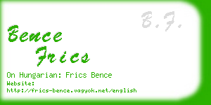 bence frics business card